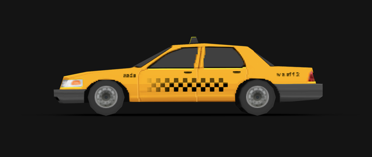 Yellow Taxi/Cab - PSX Style Car
