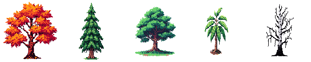 Free Pixel Art Tree Bundle