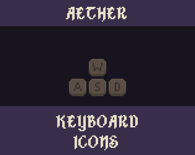 Pixel Art Keyboard Keys icons pack 16x16 - Aether (588 icons)