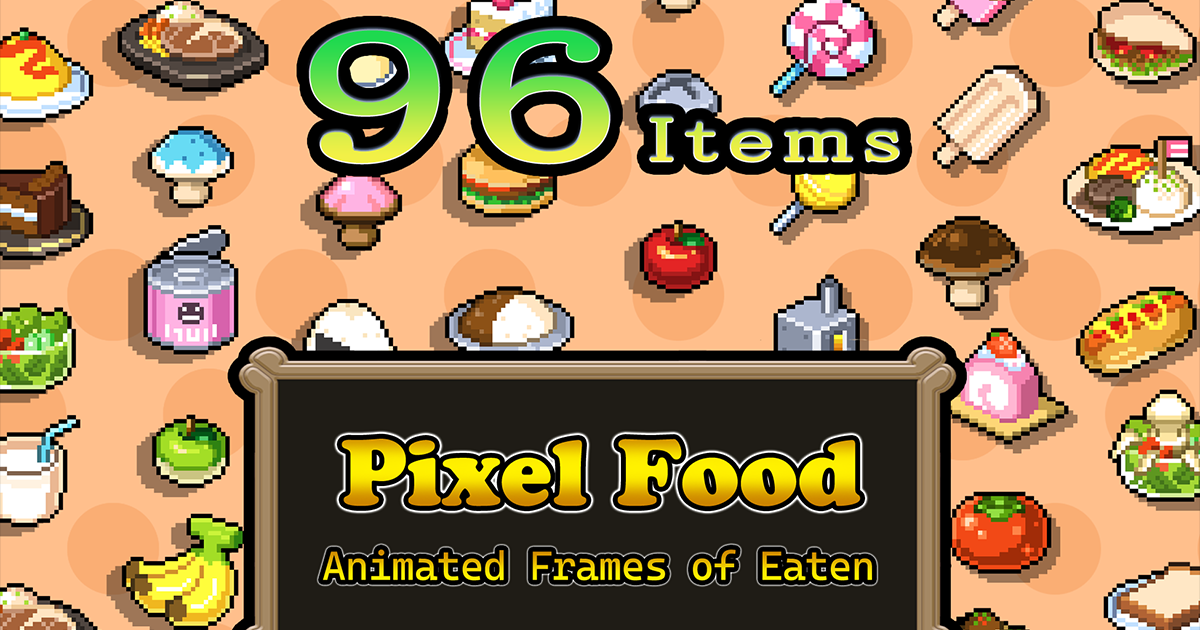 Pixel Food Pack: Animated Frames of Eaten Food