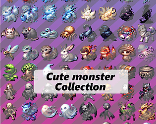 Cute characters, monsters, and game assets