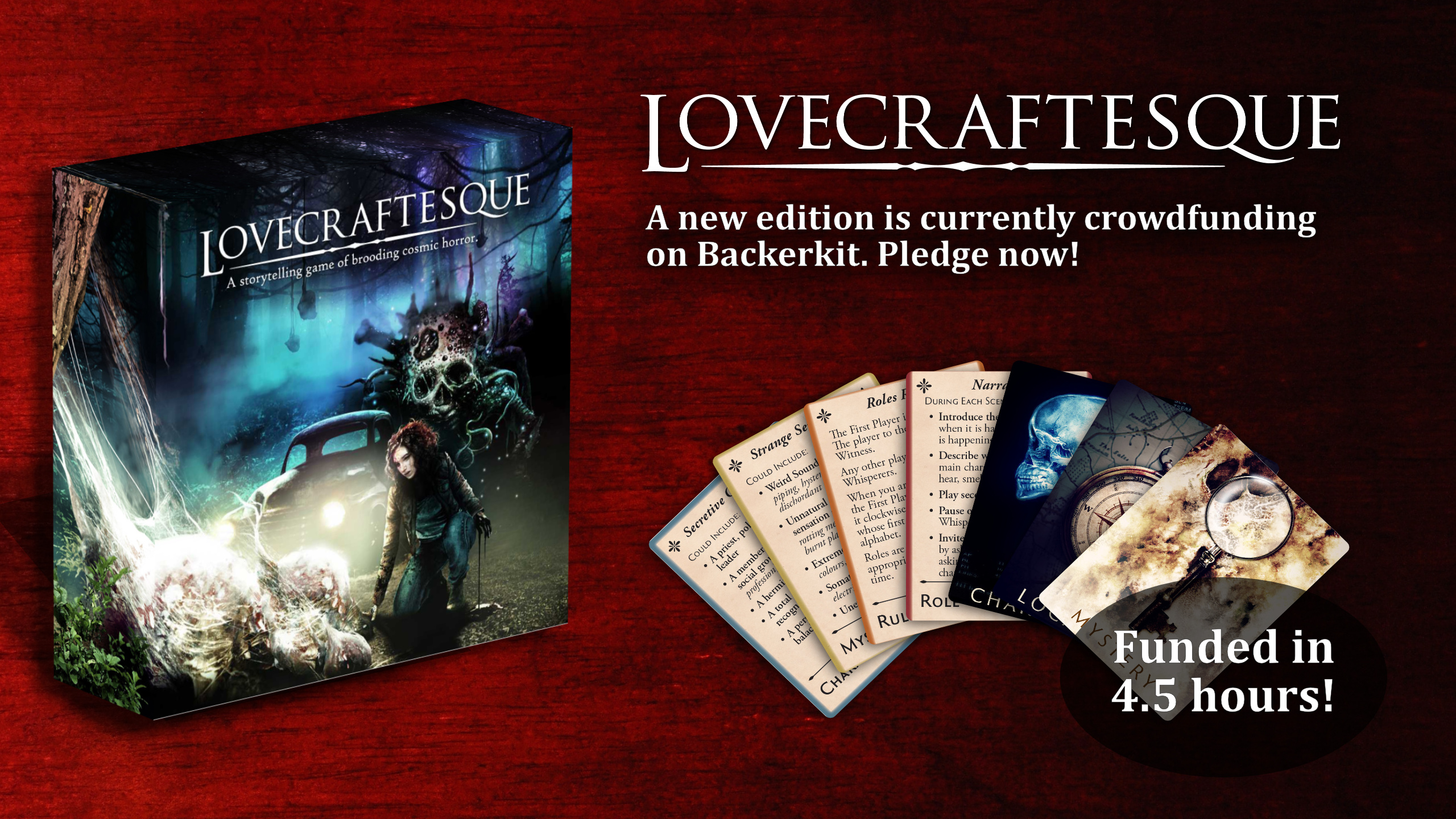 Lovecraftesque: a new edition is currently crowdfunding on Backerkit. Pledge now!