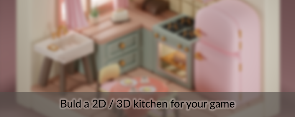 2D and 3D kitchen game assets
