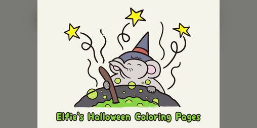 Cover image for Elfie's Halloween Coloring Pages