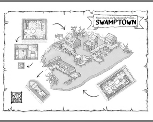 Swamptown - location maps and adventure hooks   - Tabletop RPG maps and adventure hooks 