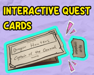 TTRPG Interactive Quest Cards   - Rip the Tab and Collect your Rewards! 