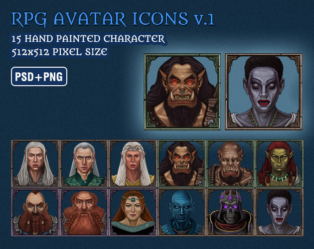 RPG Avatar Icon Set v.1 by Erkmen Artworks