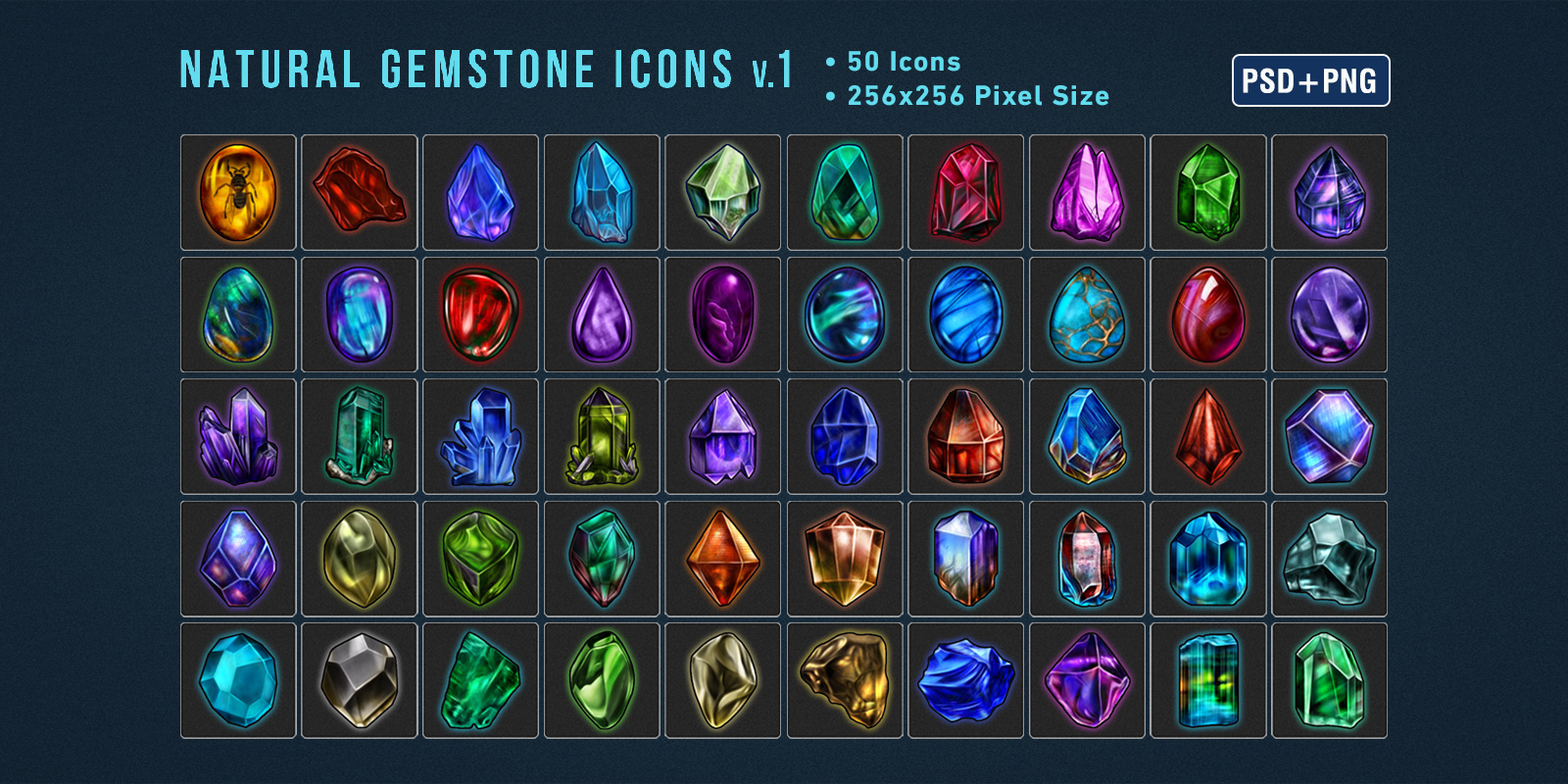 Natural Gemstone Icons v.1