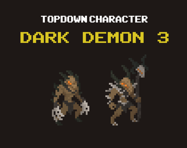 Dark Demon 3 - Top Down Pixel Art Character Assets by sanctumpixel