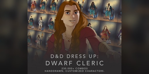 Cover image for D&D Dress Up - Female Dwarf Cleric