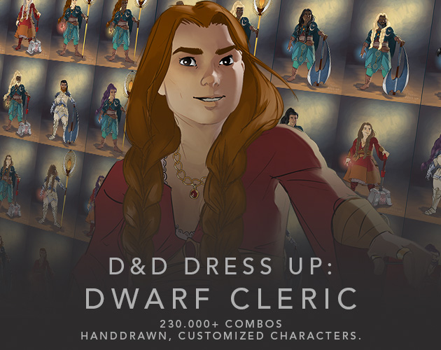 D&D Dress Up Female Dwarf Cleric by Rengin