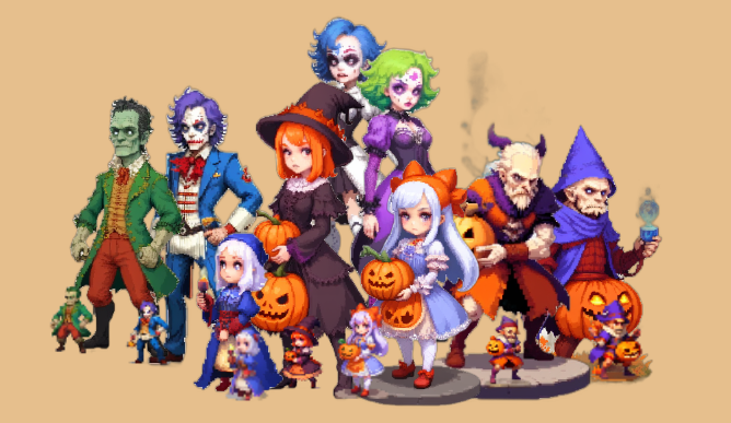 RPG/VN character bundle for free [Halloween Theme!]