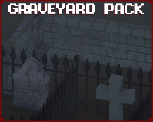 3D low poly pixel graveyard pack