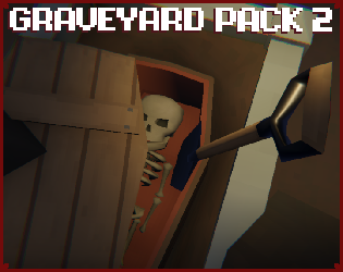 3D low poly pixel graveyard pack 2
