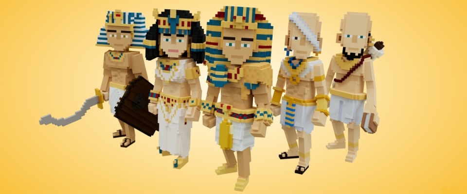 Voxel Egyptian Warrior - 3D Lowpoly Character