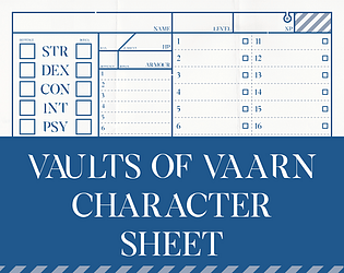VAULTS OF VAARN Character Sheet (unofficial)