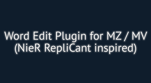 Word Edit plugin  - RPG Maker MZ / MV