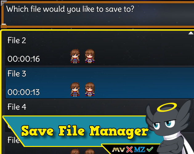 Hakuen Studio Save File Manager for RPG Maker MZ