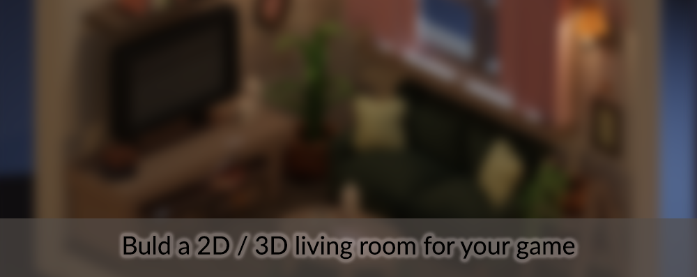 2D and 3D living room game assets