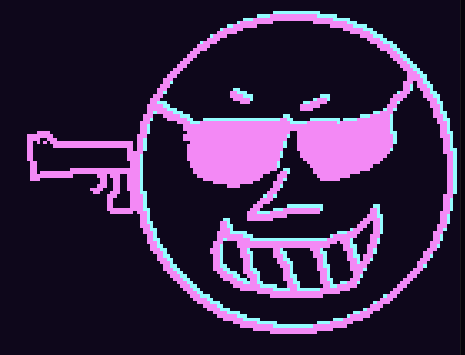 😎 throws 🍎 onto 🤓