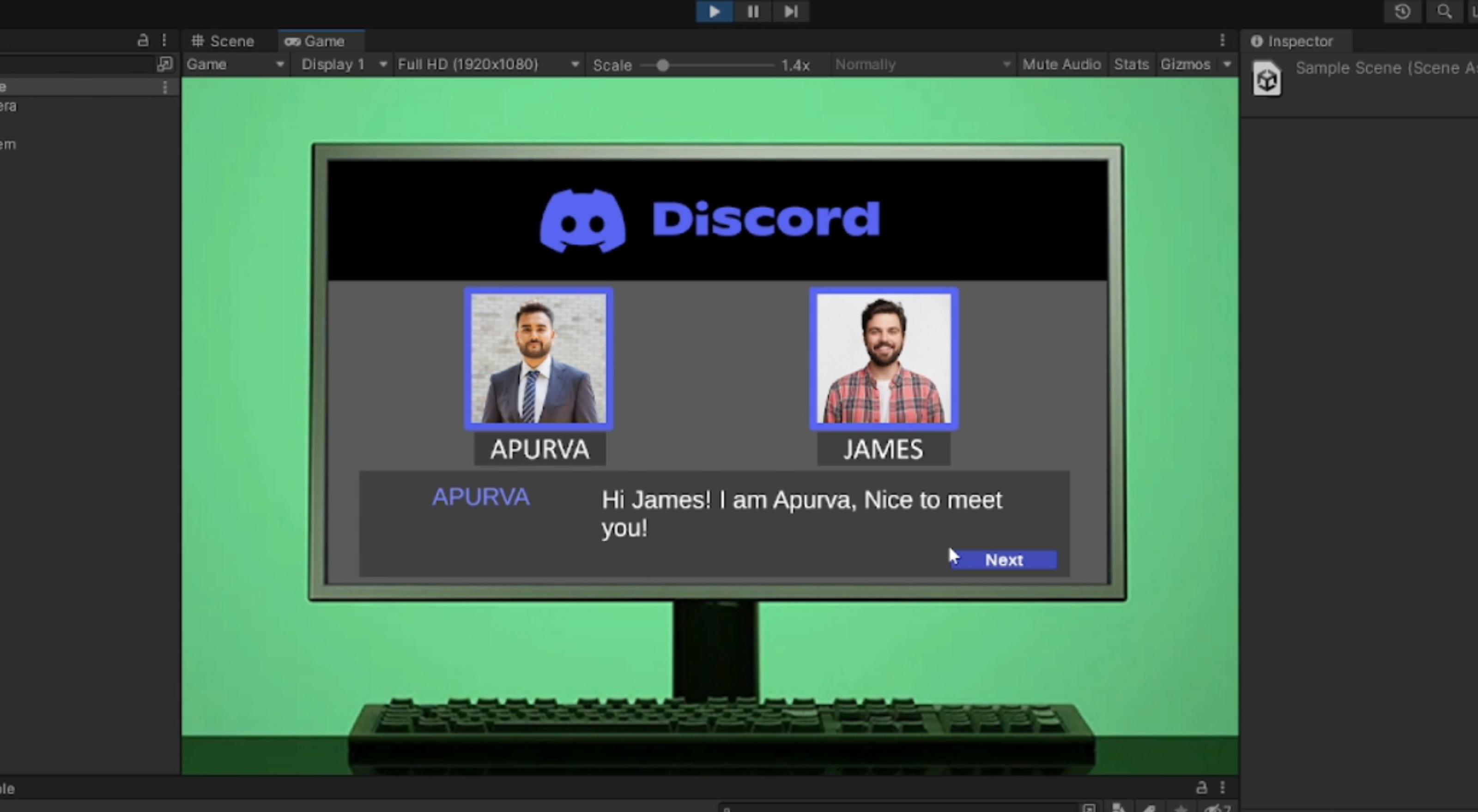 Desktop UI Chat Element