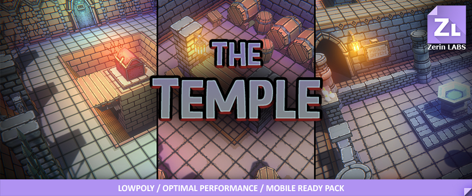 Lowpoly modular dungeon : The Temple