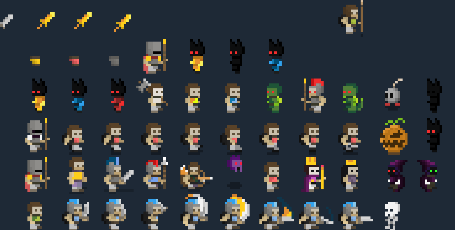 16 Bit Style RTS RPG Character and Weapon Set - Modular!