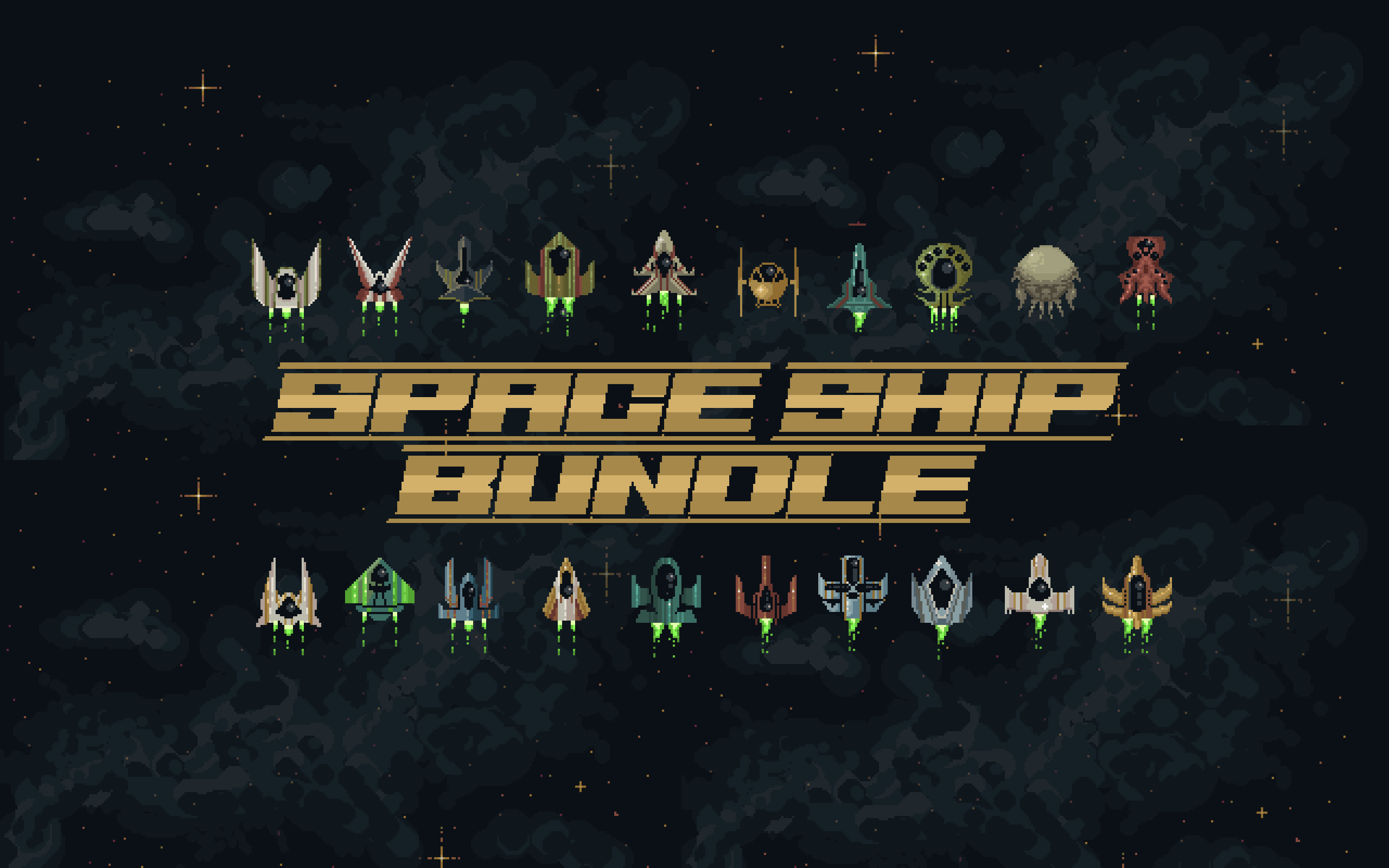 Pixel Art Space Ship Bundle