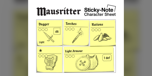 Cover image for Mausritter: Sticky-Note Character Sheet