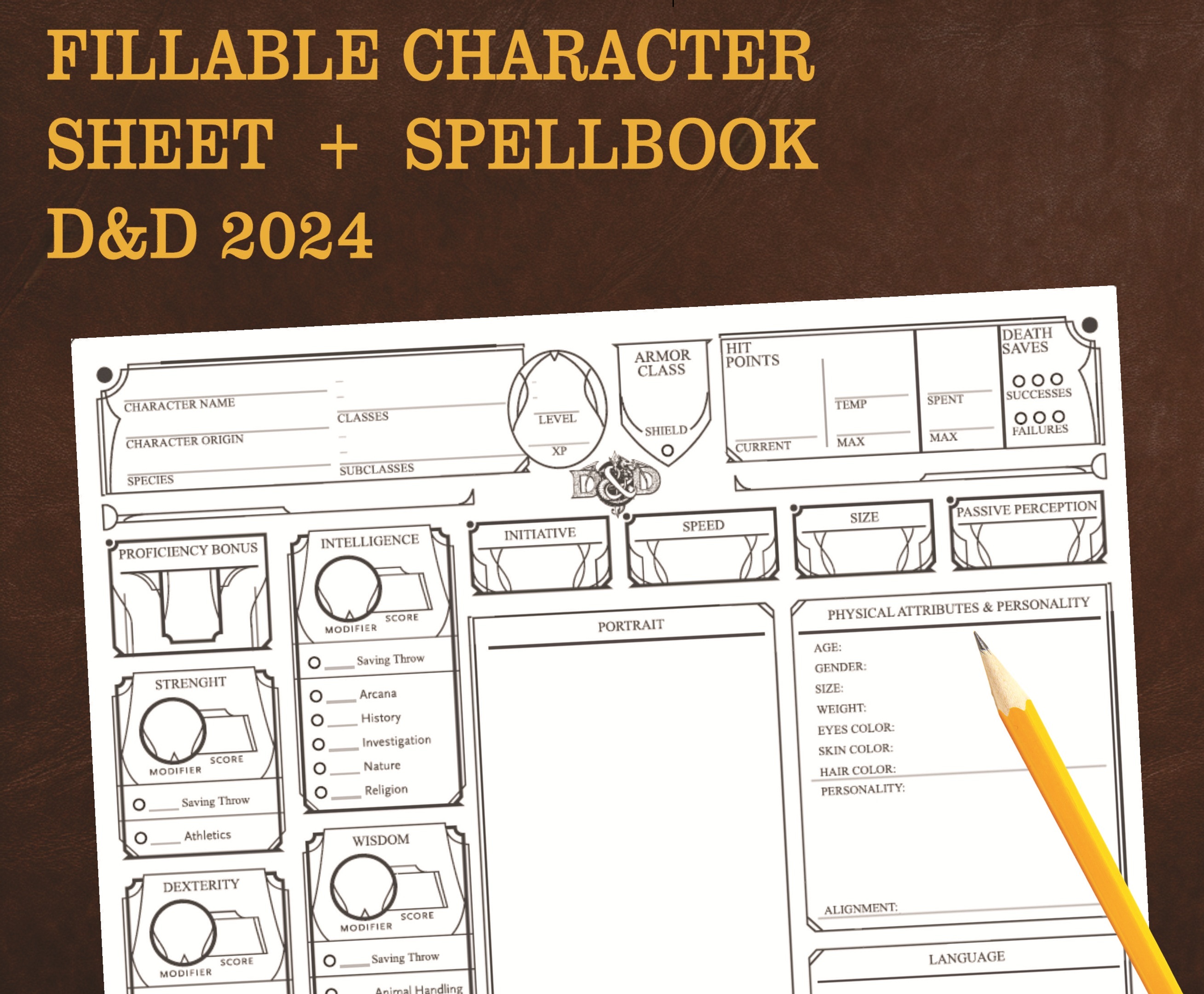Fillable - DnD Character Sheet – AD&D 2024 Edition