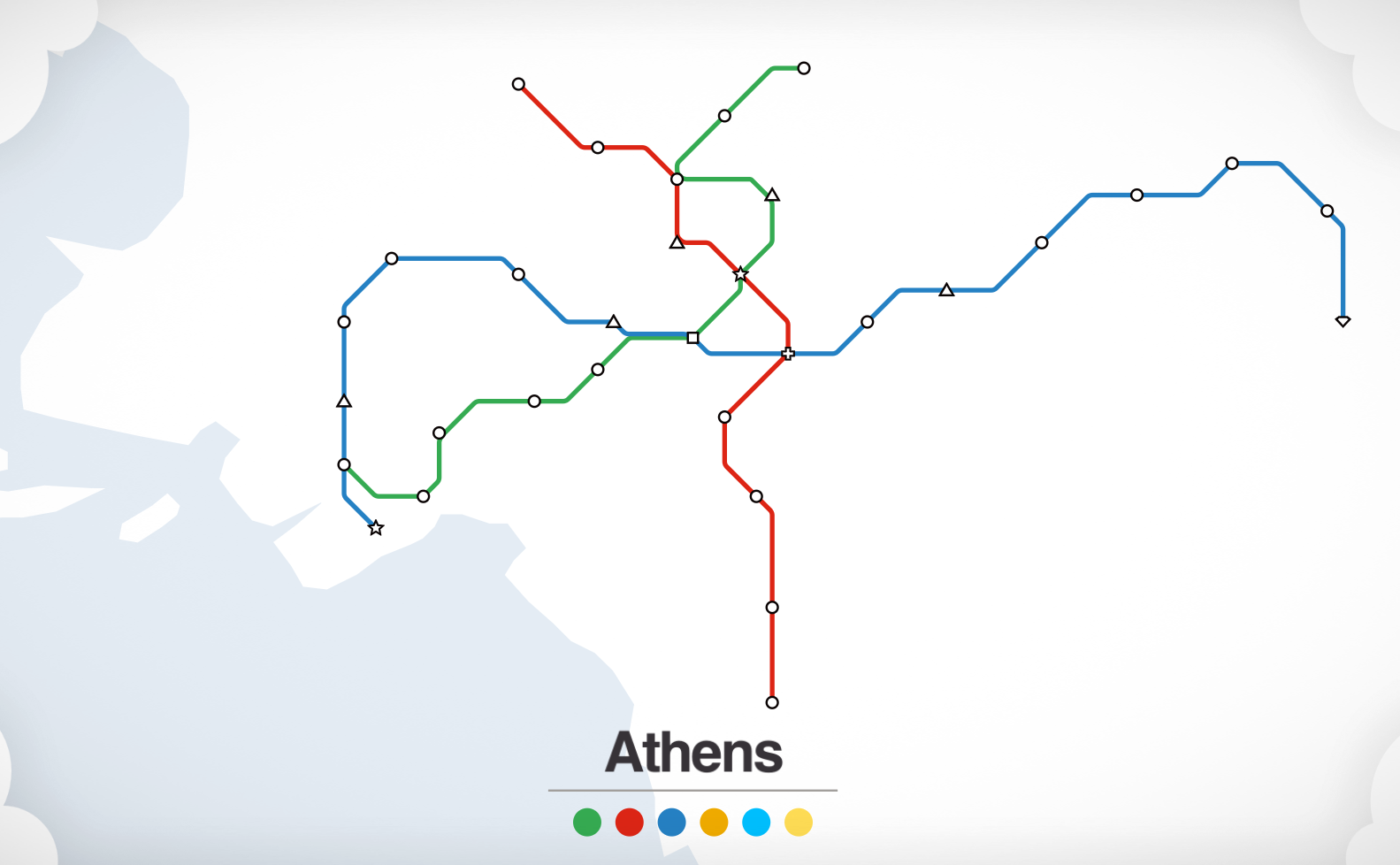 Athens - map Mini Metro by minimetro_modder