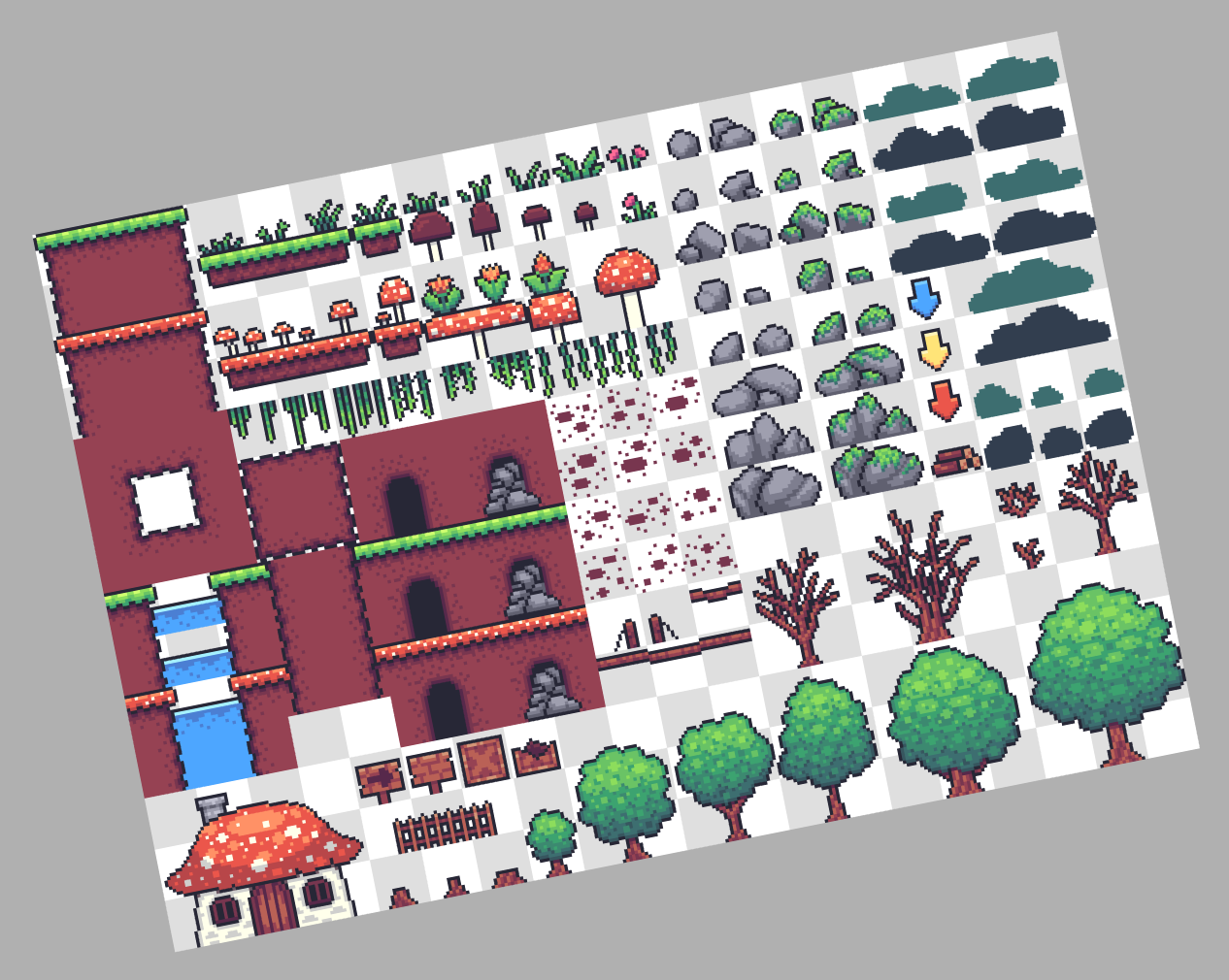 Mushroom Forest - Pixel Tileset [16x16px] by Brysia