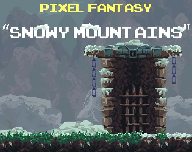 Pixel Fantasy Snowy Mountains