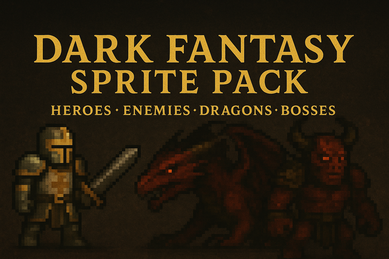 Mega Pack de Sprites Pixel Art – Héroes, Enemigos y Jefes Finales (16-bit)  by Marco Brito, image size:1536x1024