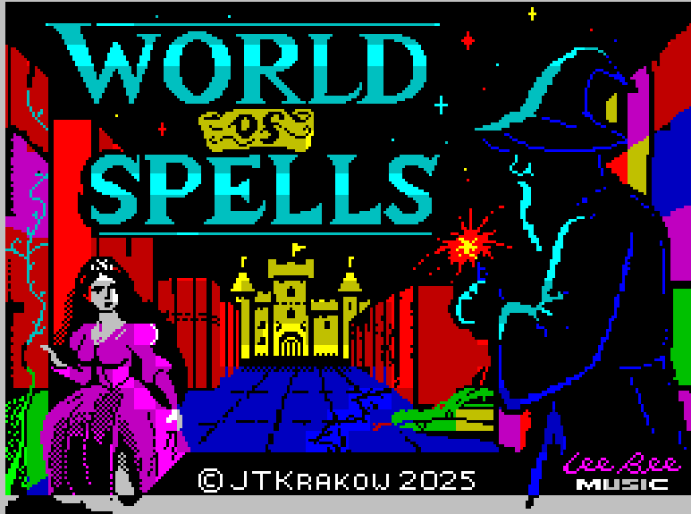 World of Spells - Portada del videojuego en ZX Spectrum