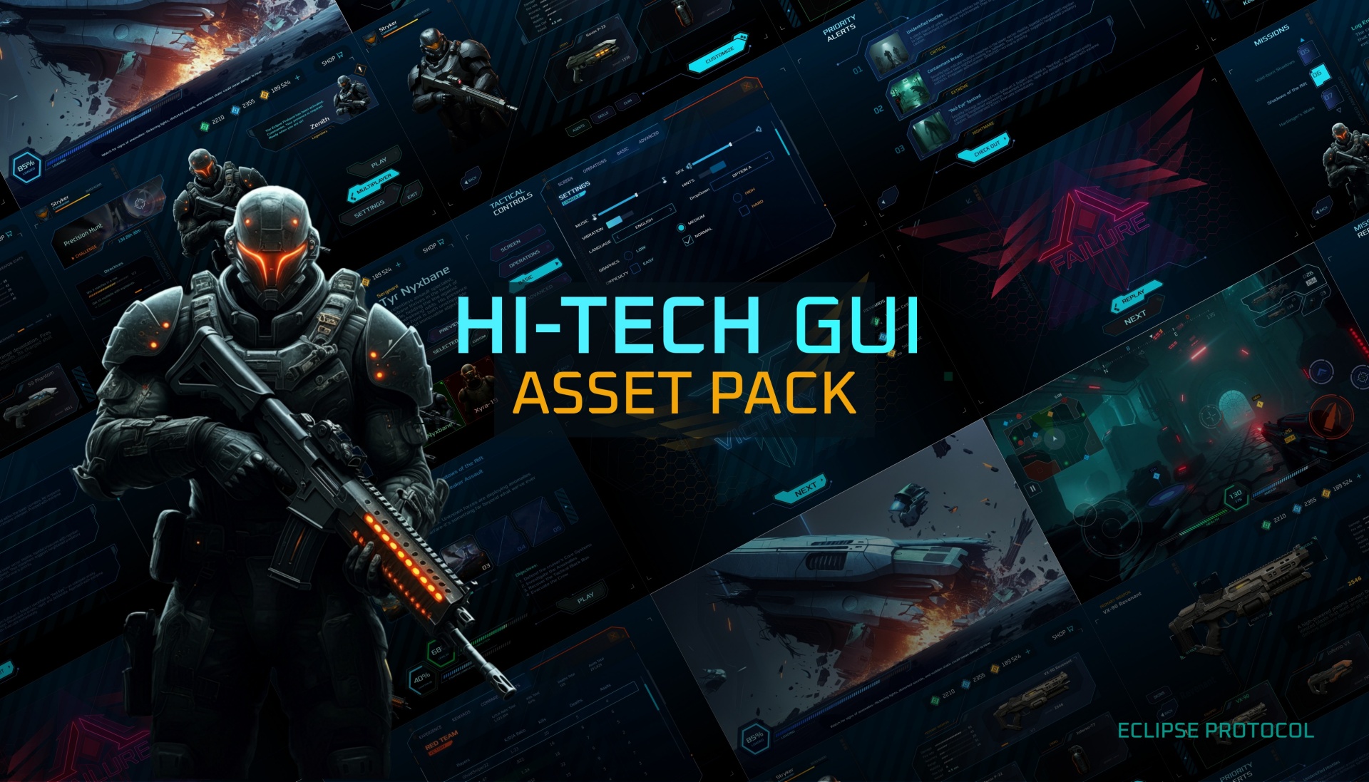SCI-FI GUI ASSET PACK - Eclipse Protocol