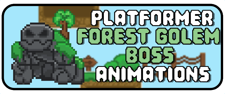 Forest Golem 48x48 Platformer Boss Sprite Sheet