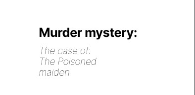 The Poisoned Maiden