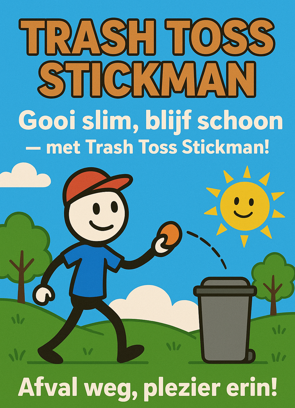 Trash toss stickman