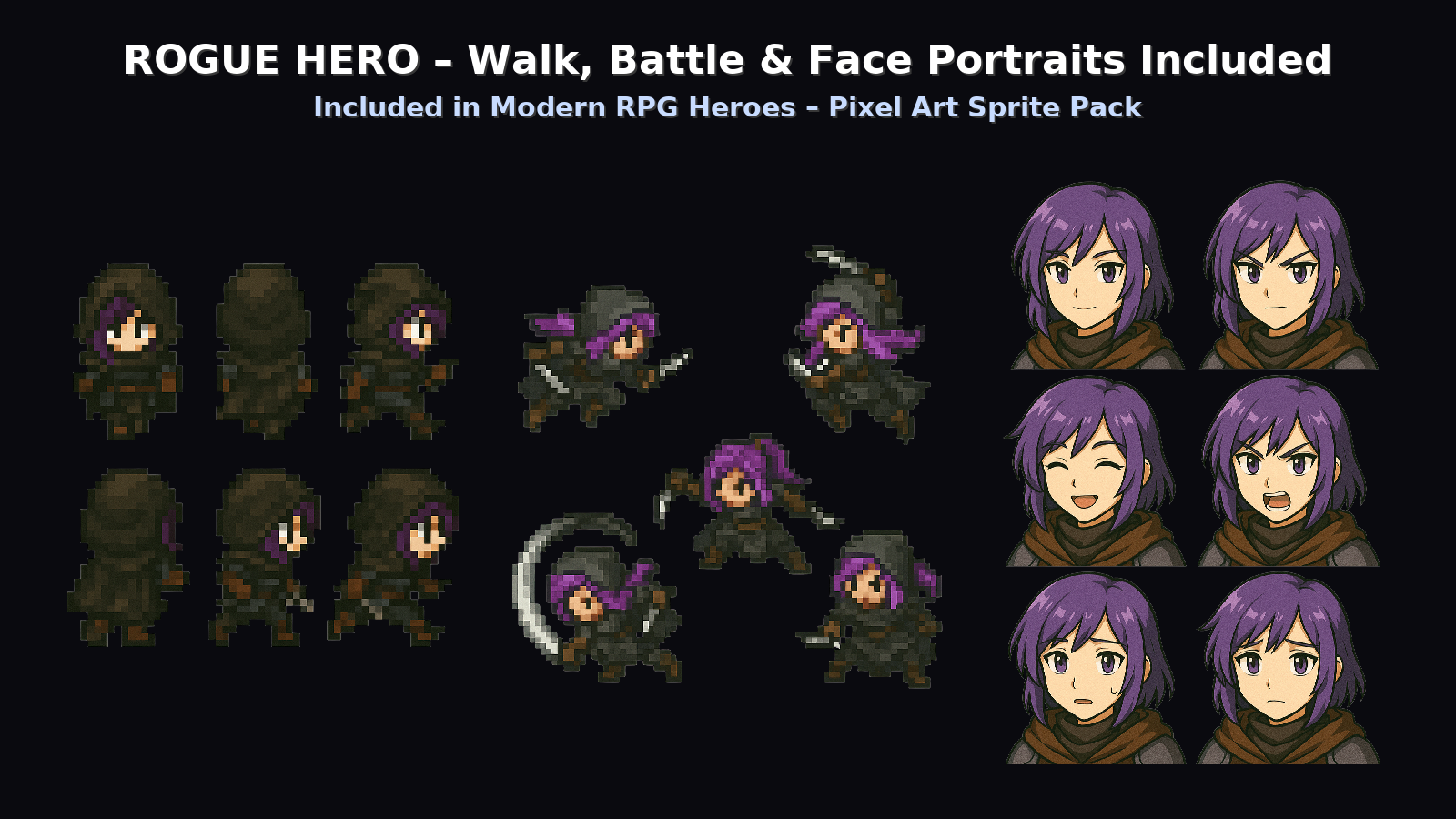 Pixel Rpg Sprite Base Modern RPG Heroes – Pixel Art Sprite Pack (RPG Maker / Unity / Godot ...