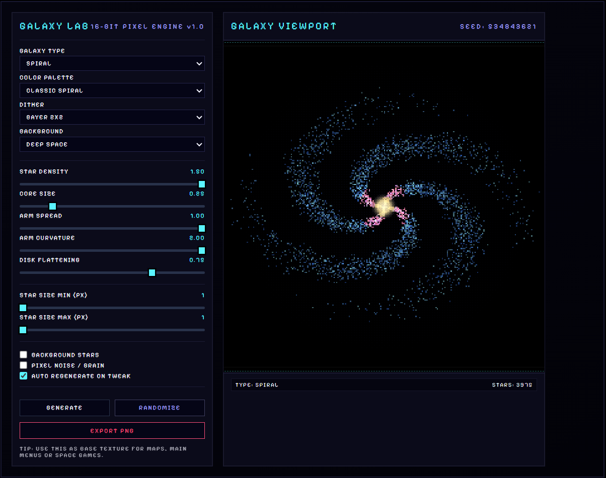 Pixel Galaxy Generator preview