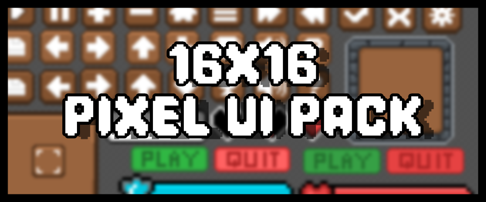 16x16 Pixel UI Pack — Buttons, Panels, Bars & More