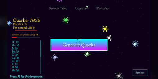 Cover image for Nascent **An idle chemistry game about building the universe from quarks!