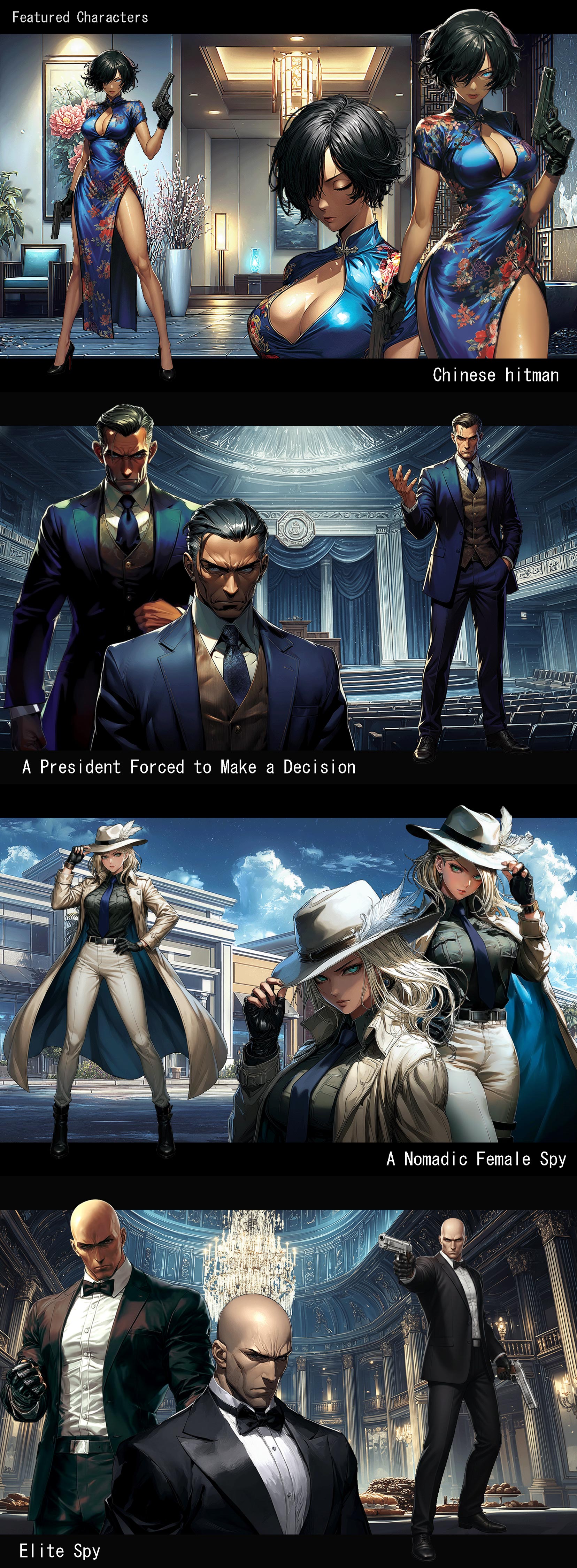 Secret Org: 160 Characters & 150 Backgrounds [VN/RPG Assets] by cogabushi
