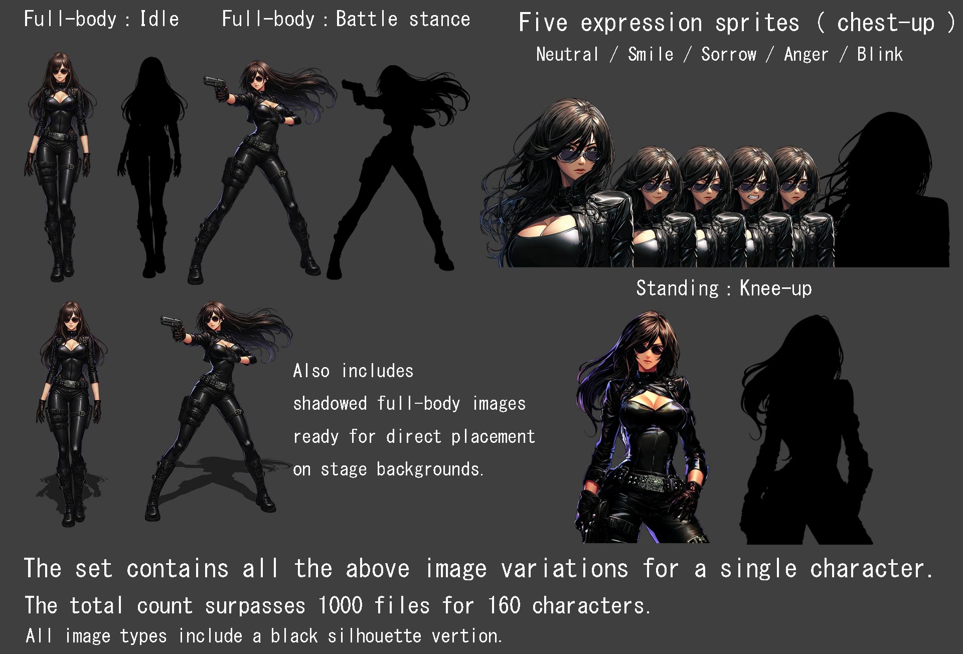 Secret Org: 160 Characters & 150 Backgrounds [VN/RPG Assets] by cogabushi