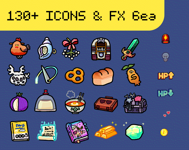 Casual RPG Item & Icon Pack (130+ Hand-Drawn Assets) by LEGEND_KNIT