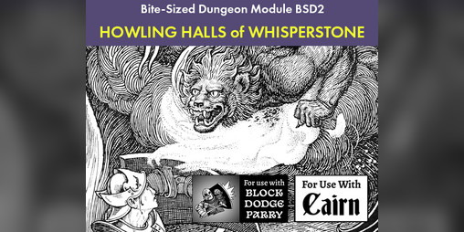 Cover image for HOWLING HALLS of WHISPERSTONE - System-agnostic Beastmen Dungeon