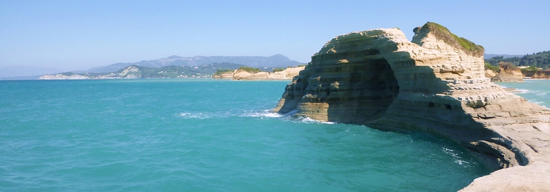 View of Ionian Sea from rocks near Sidari, Corfu, Greece View of Ionian Sea from rocks near Sidari, Corfu, Greece
