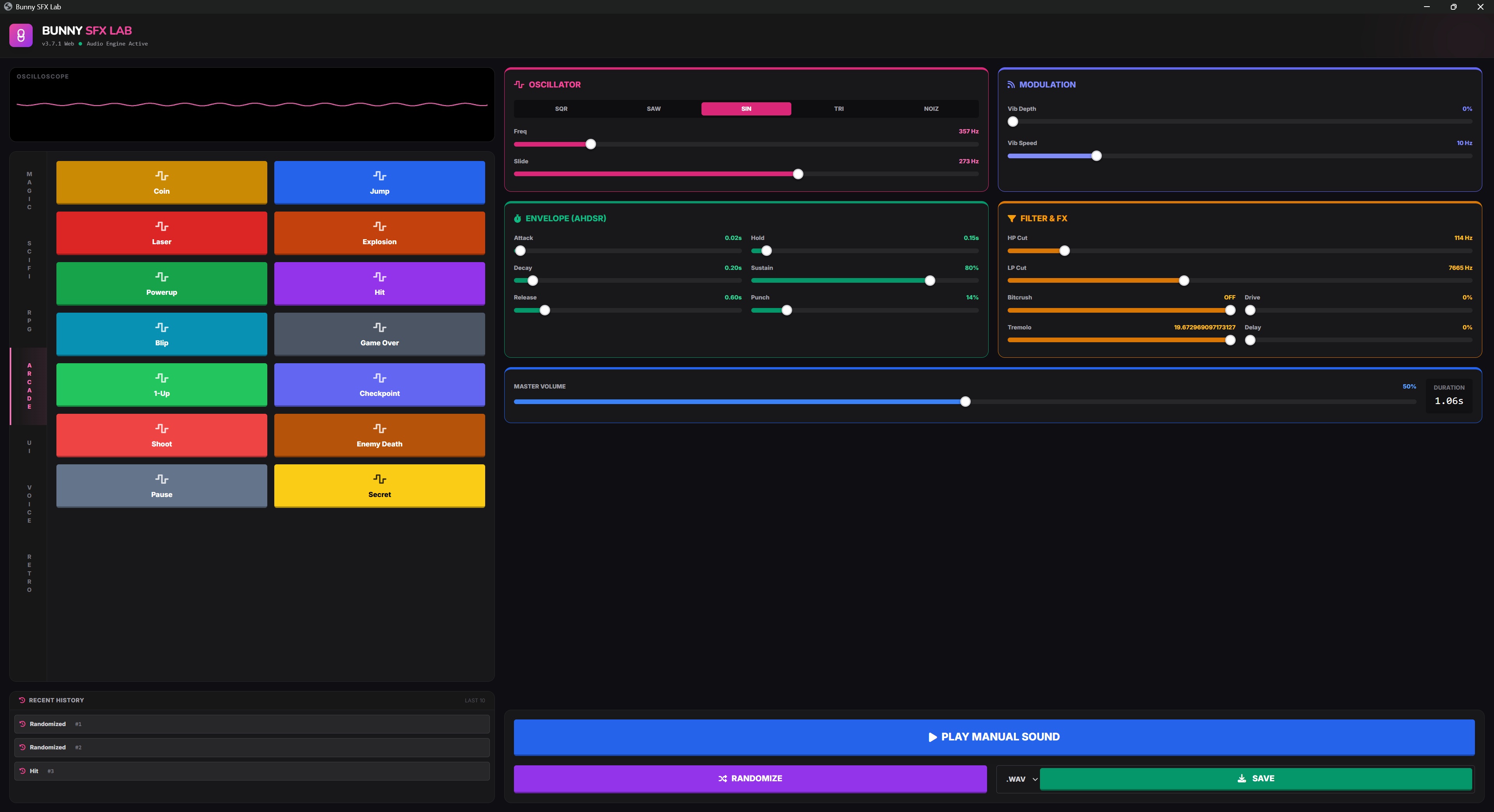 Bunny SFX Lab - SFX Creator Tool