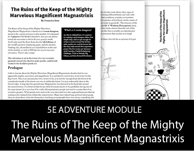 Cover image for DnD 5-room Module - The Ruins of The Keep of the Mighty Marvelous Magnificent Magnastrixis